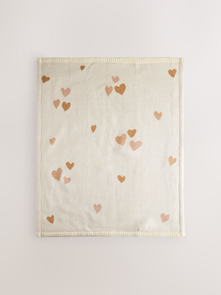 Hearts Knitted Baby Blanket
