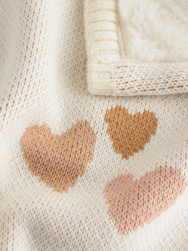 Hearts Knitted Baby Blanket