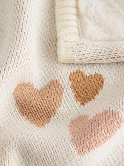 Hearts Knitted Baby Blanket