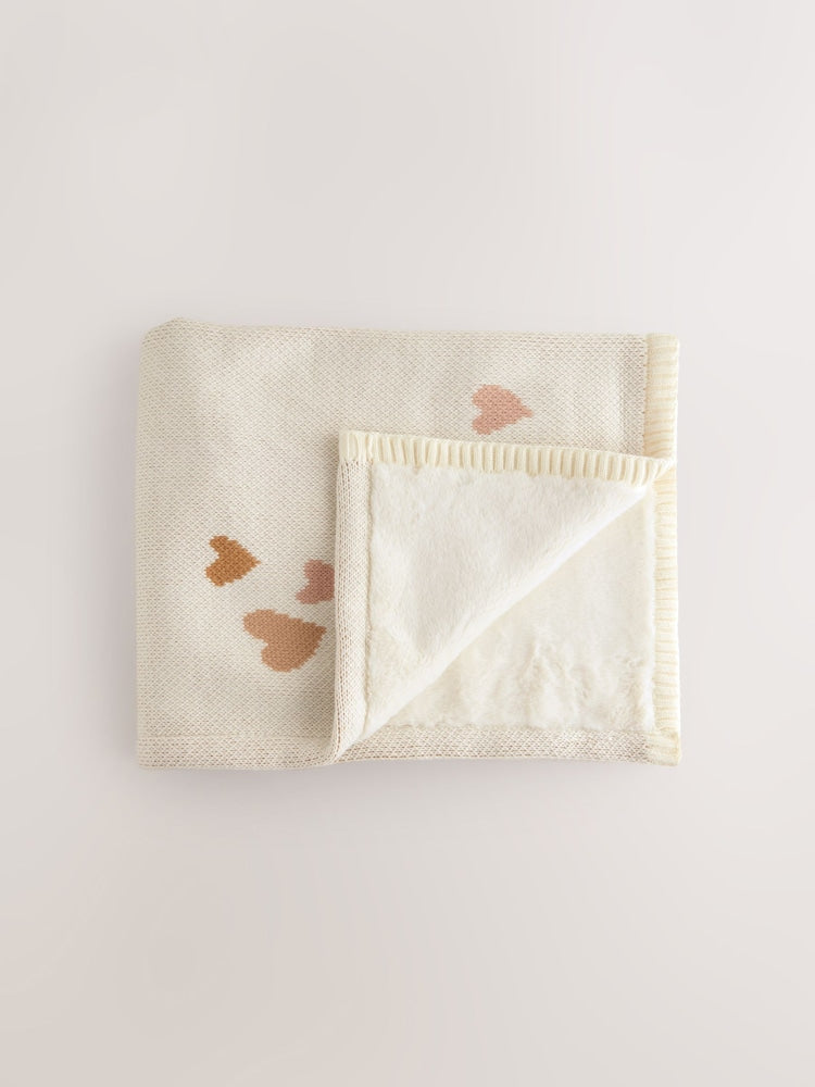 Hearts Knitted Baby Blanket