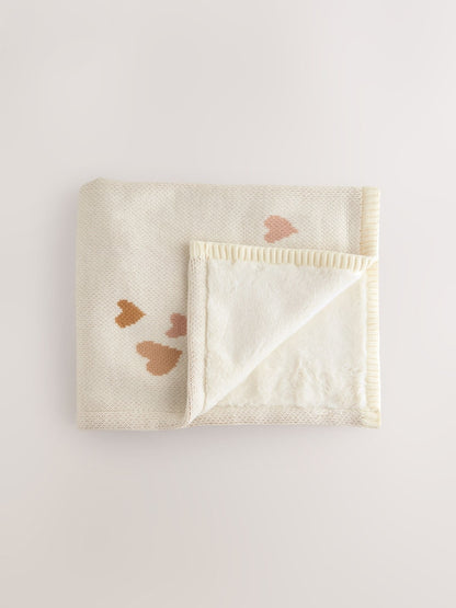 Hearts Knitted Baby Blanket