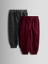 JoJo Maman Bébé Burgundy Red 2-Pack Cargo Joggers - Size 6-12 Months (68-80cm) - Burgundy Red