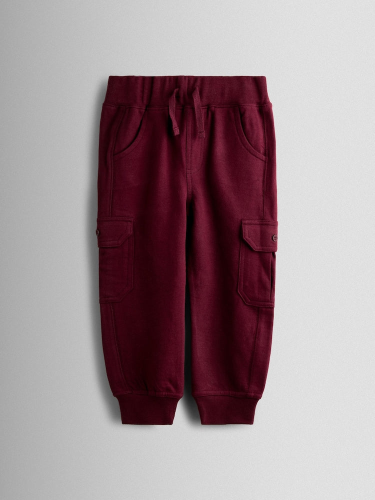 JoJo Maman Bébé Burgundy Red 2-Pack Cargo Joggers - Size 6-12 Months (68-80cm)