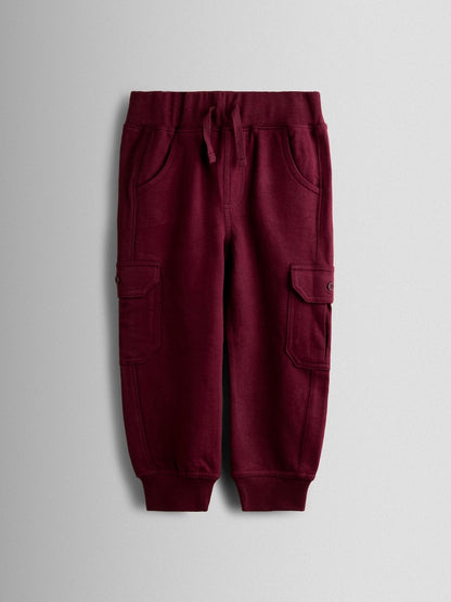 JoJo Maman Bébé Burgundy Red 2-Pack Cargo Joggers - Size 6-12 Months (68-80cm)