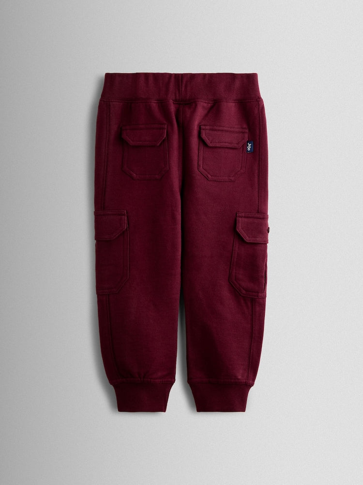 JoJo Maman Bébé Burgundy Red 2-Pack Cargo Joggers - Size 6-12 Months (68-80cm)