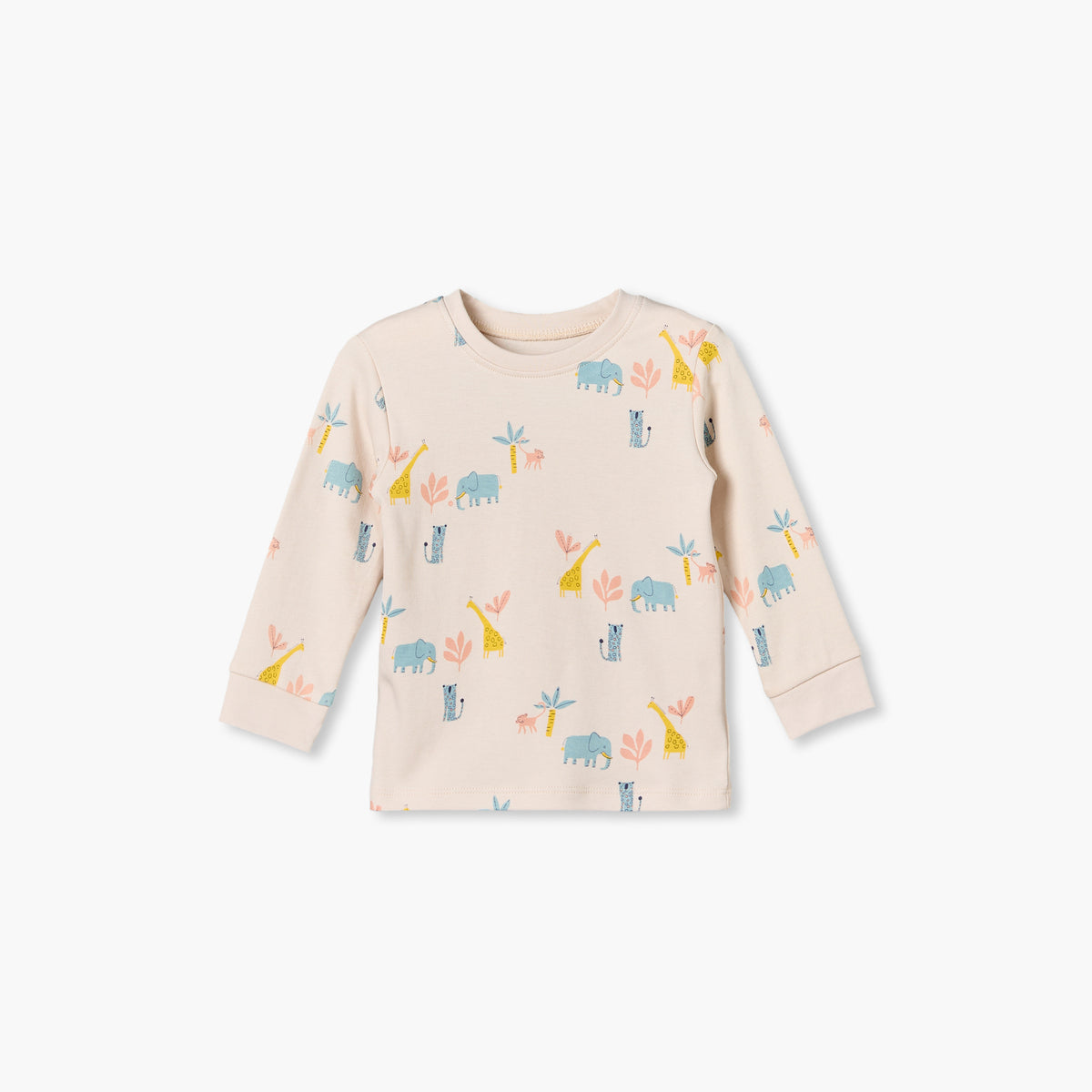 Pack of 2 Juniors Cotton Round Neck Long Sleeves Pyjama Set with Safari Print