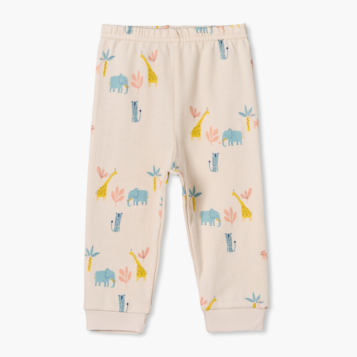 Pack of 2 Juniors Cotton Round Neck Long Sleeves Pyjama Set with Safari Print