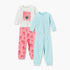 Pack of 2 Juniors Cotton Round Neck Long Sleeves Pyjama Set with Fruit Print