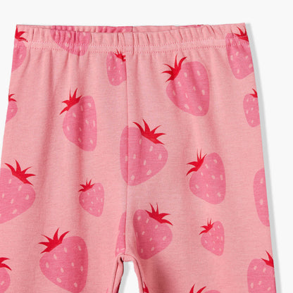 Pack of 2 Juniors Cotton Round Neck Long Sleeves Pyjama Set with Fruit Print