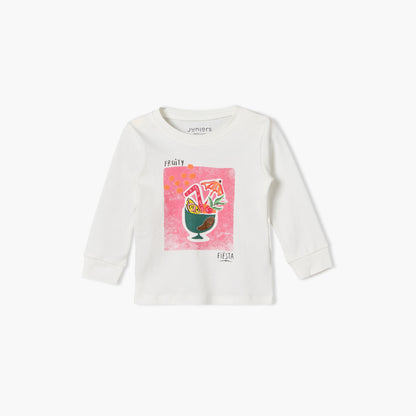 Pack of 2 Juniors Cotton Round Neck Long Sleeves Pyjama Set with Fruit Print