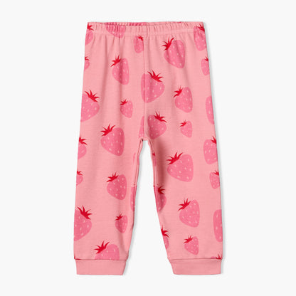 Pack of 2 Juniors Cotton Round Neck Long Sleeves Pyjama Set with Fruit Print