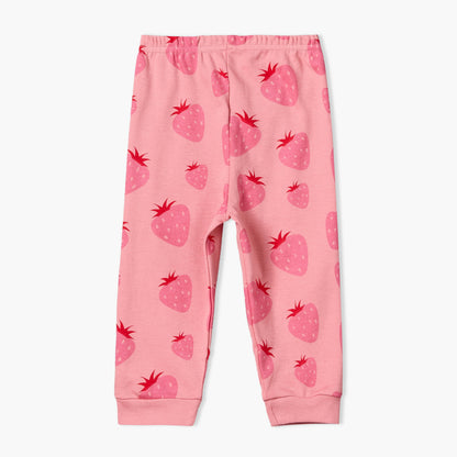 Pack of 2 Juniors Cotton Round Neck Long Sleeves Pyjama Set with Fruit Print