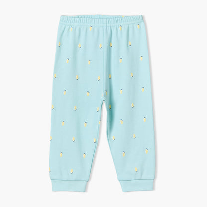 Pack of 2 Juniors Cotton Round Neck Long Sleeves Pyjama Set with Fruit Print