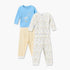 Pack of 2 Juniors Cotton Crew Neck Long Sleeves Pyjama Set with Assorted Print
