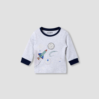Juniors Space Print T-shirt and Pyjama - Set of 2