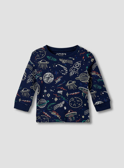 Juniors Space Print T-shirt and Pyjama - Set of 2-baby-boys-clothing-nightwear-pyjamasets-image-4