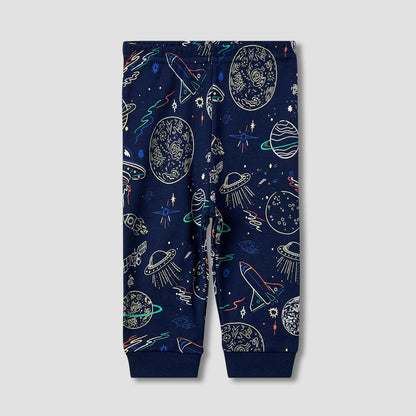 Juniors Space Print T-shirt and Pyjama - Set of 2
