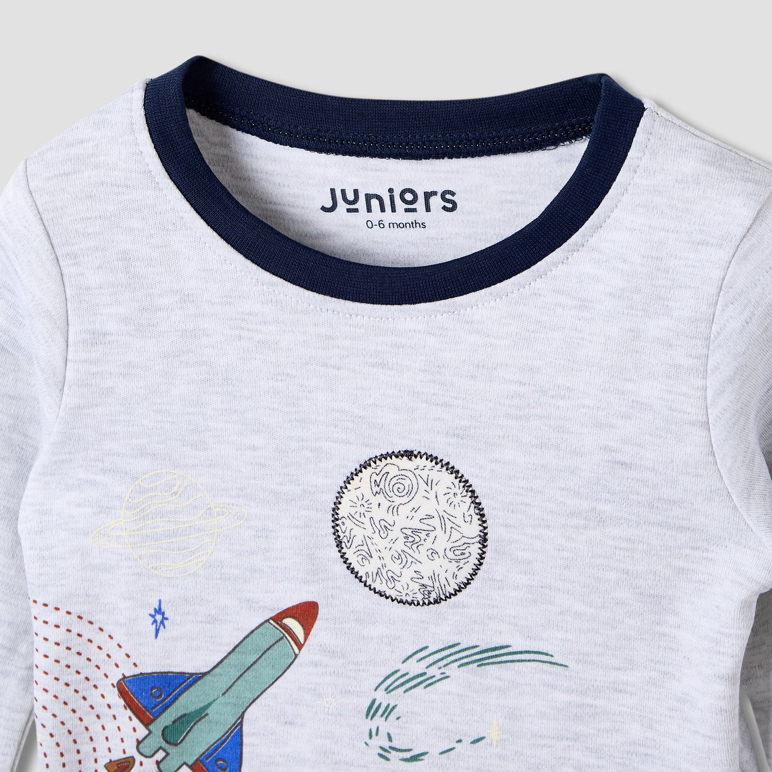 Juniors Space Print T-shirt and Pyjama - Set of 2