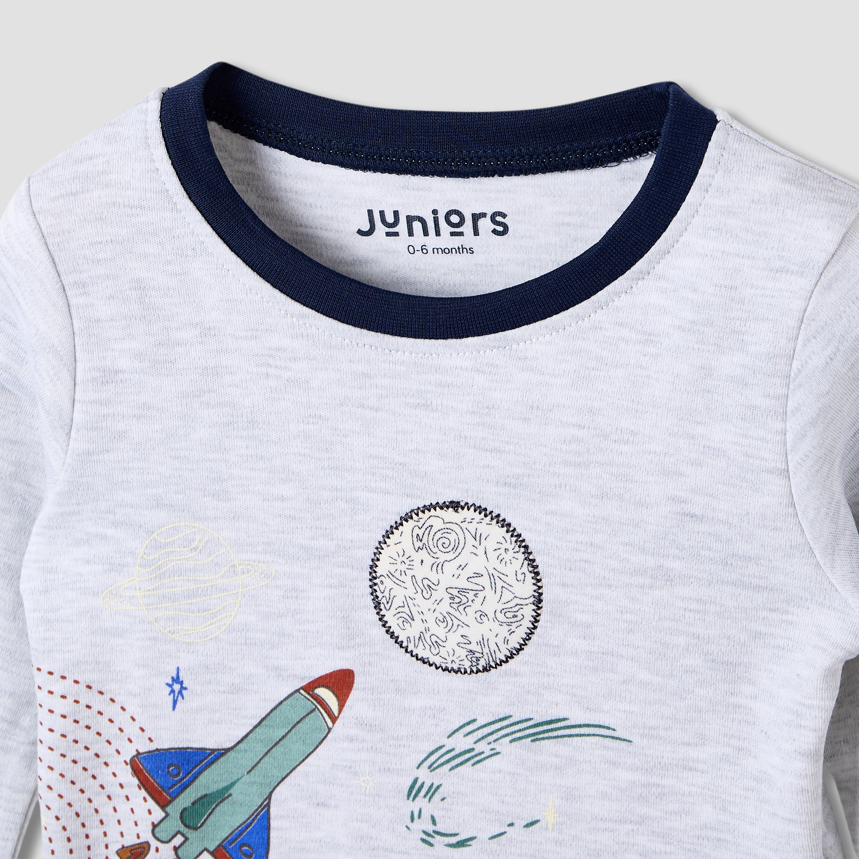 Juniors Space Print T-shirt and Pyjama - Set of 2