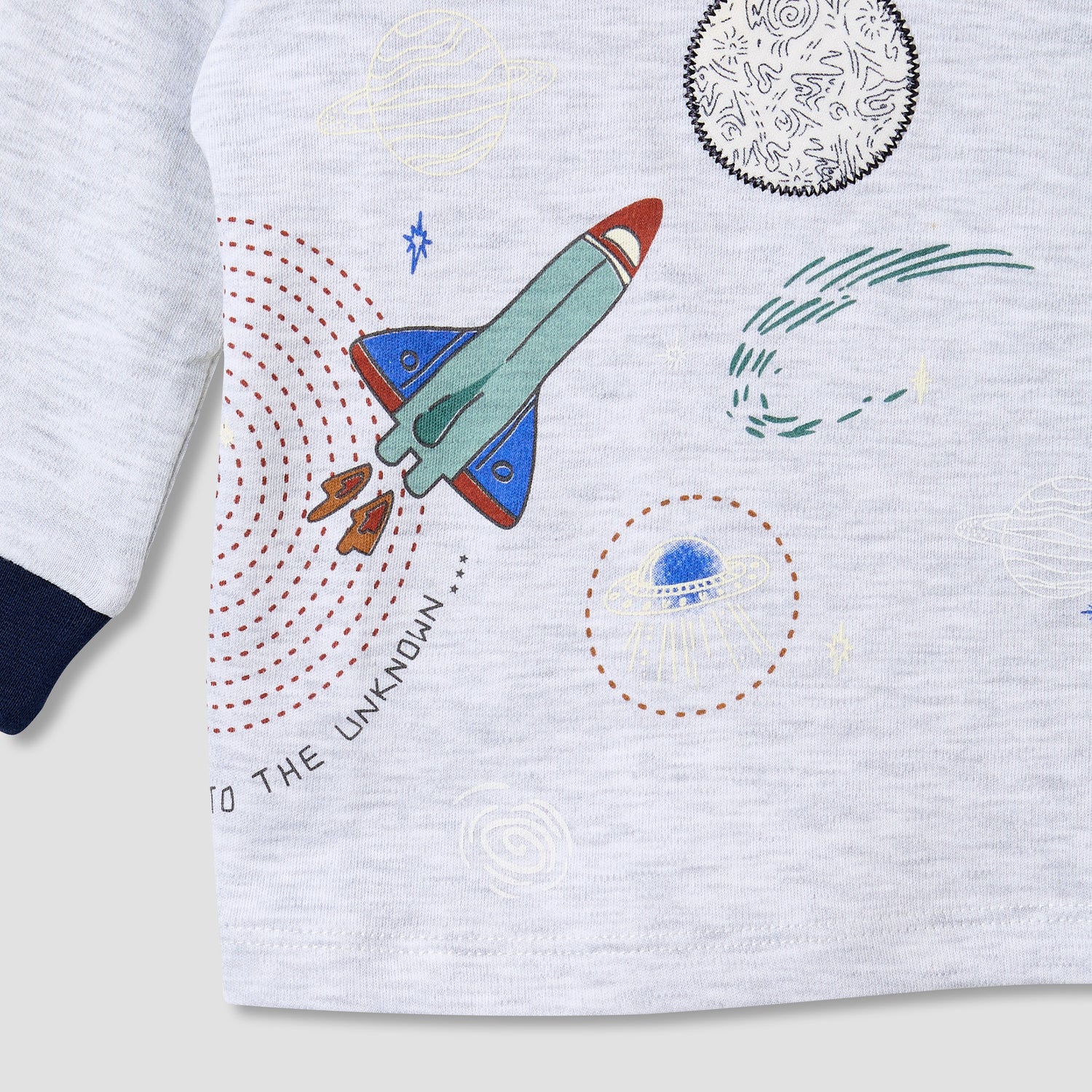 Juniors Space Print T-shirt and Pyjama - Set of 2