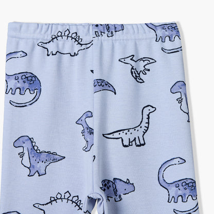 Pack of 3 Juniors Cotton Round Neck Long Sleeves Pyjama Set with Dinosaur Print