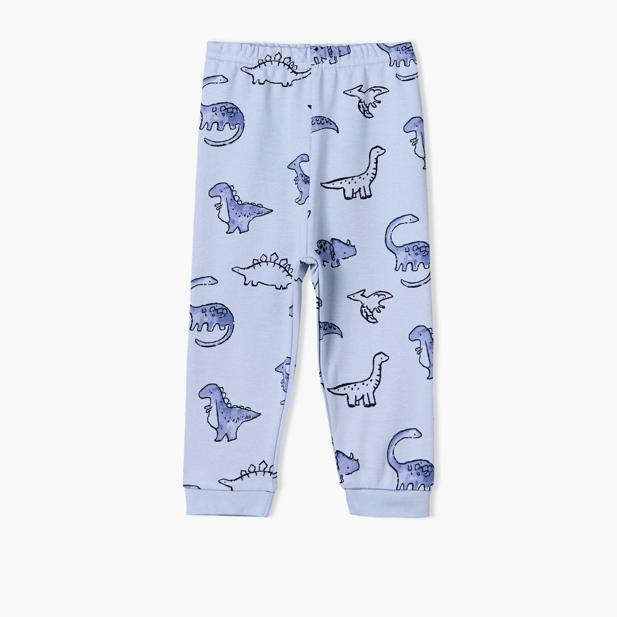 Pack of 3 Juniors Cotton Round Neck Long Sleeves Pyjama Set with Dinosaur Print