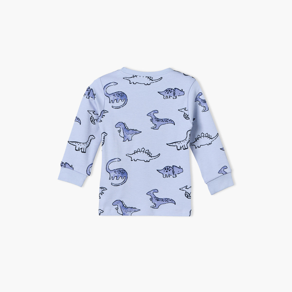 Pack of 3 Juniors Cotton Round Neck Long Sleeves Pyjama Set with Dinosaur Print