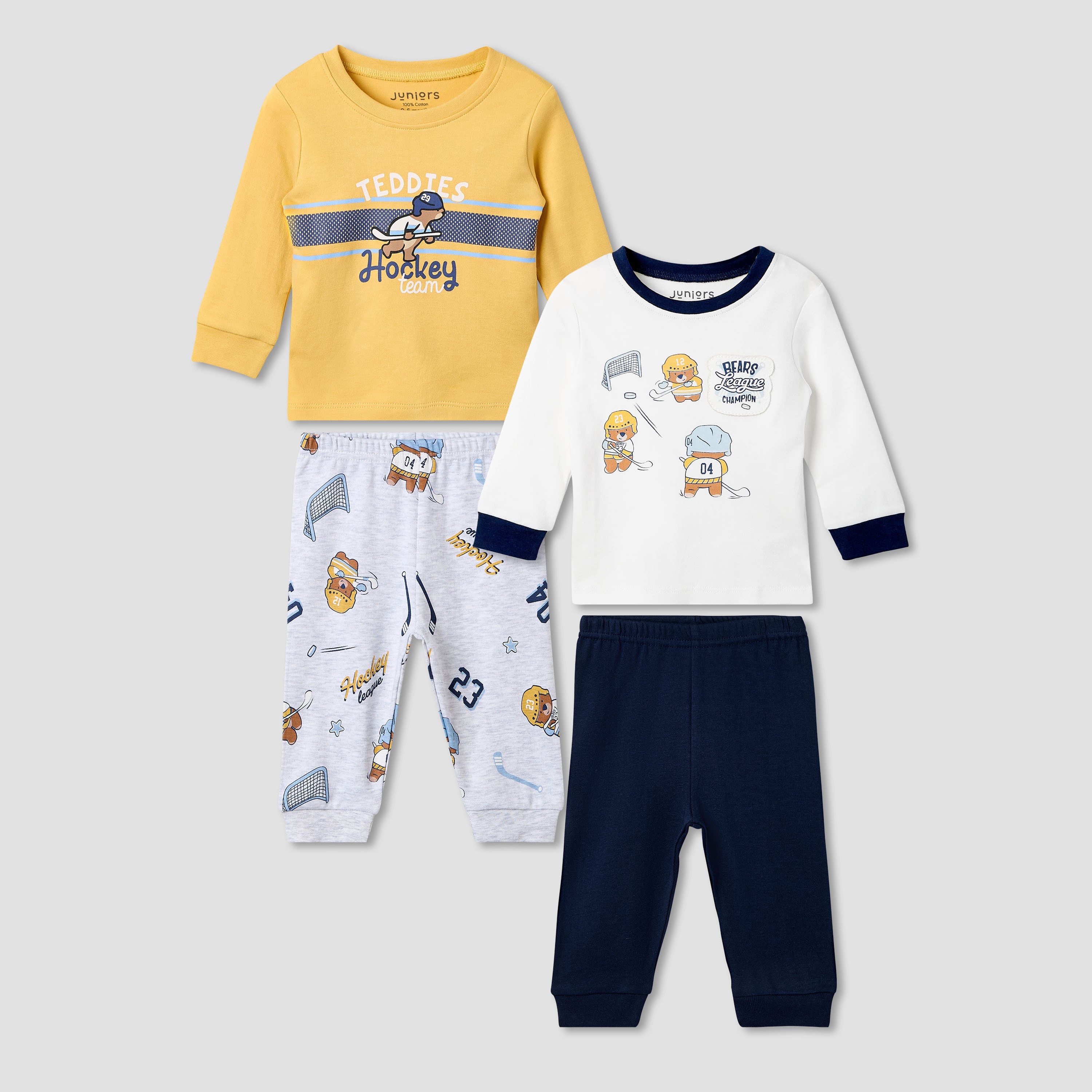 Juniors Bear Print T-shirt and Pyjama - Set of 2 - Multicolour / 18-24 mths