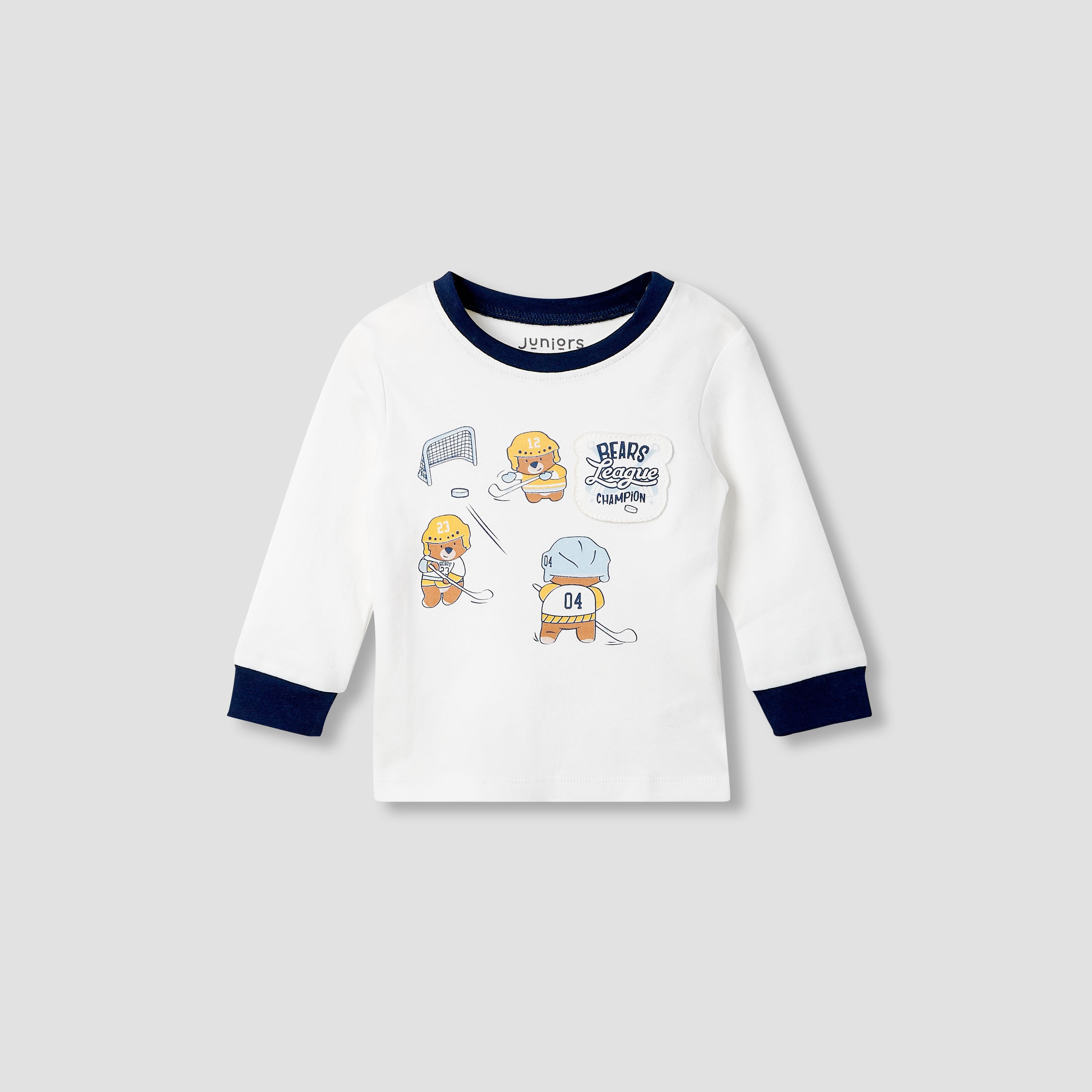 Juniors Bear Print T-shirt and Pyjama - Set of 2