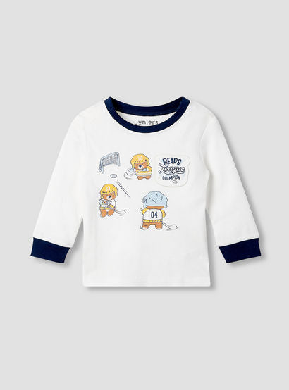 Juniors Bear Print T-shirt and Pyjama - Set of 2-baby-boys-clothing-nightwear-pyjamasets-image-4