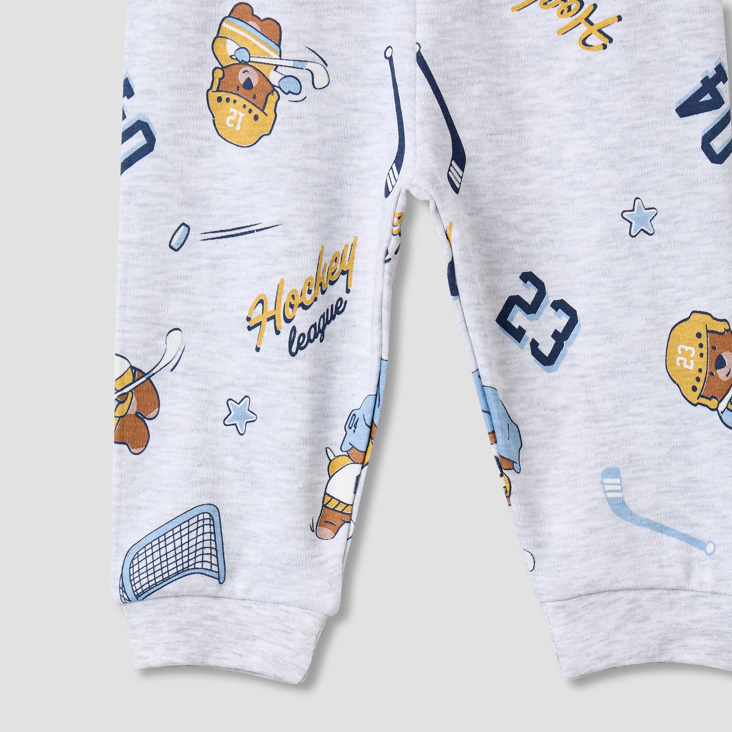 Juniors Bear Print T-shirt and Pyjama - Set of 2