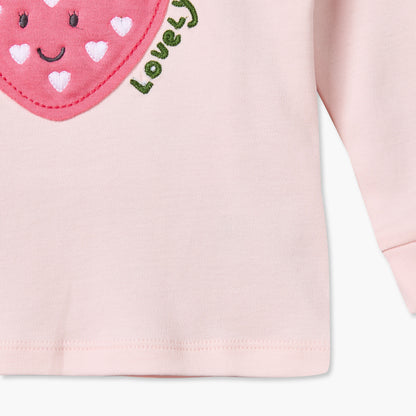 Pack of 3 Juniors Cotton Round Neck Long Sleeves Pyjama Set with Strawberry Print