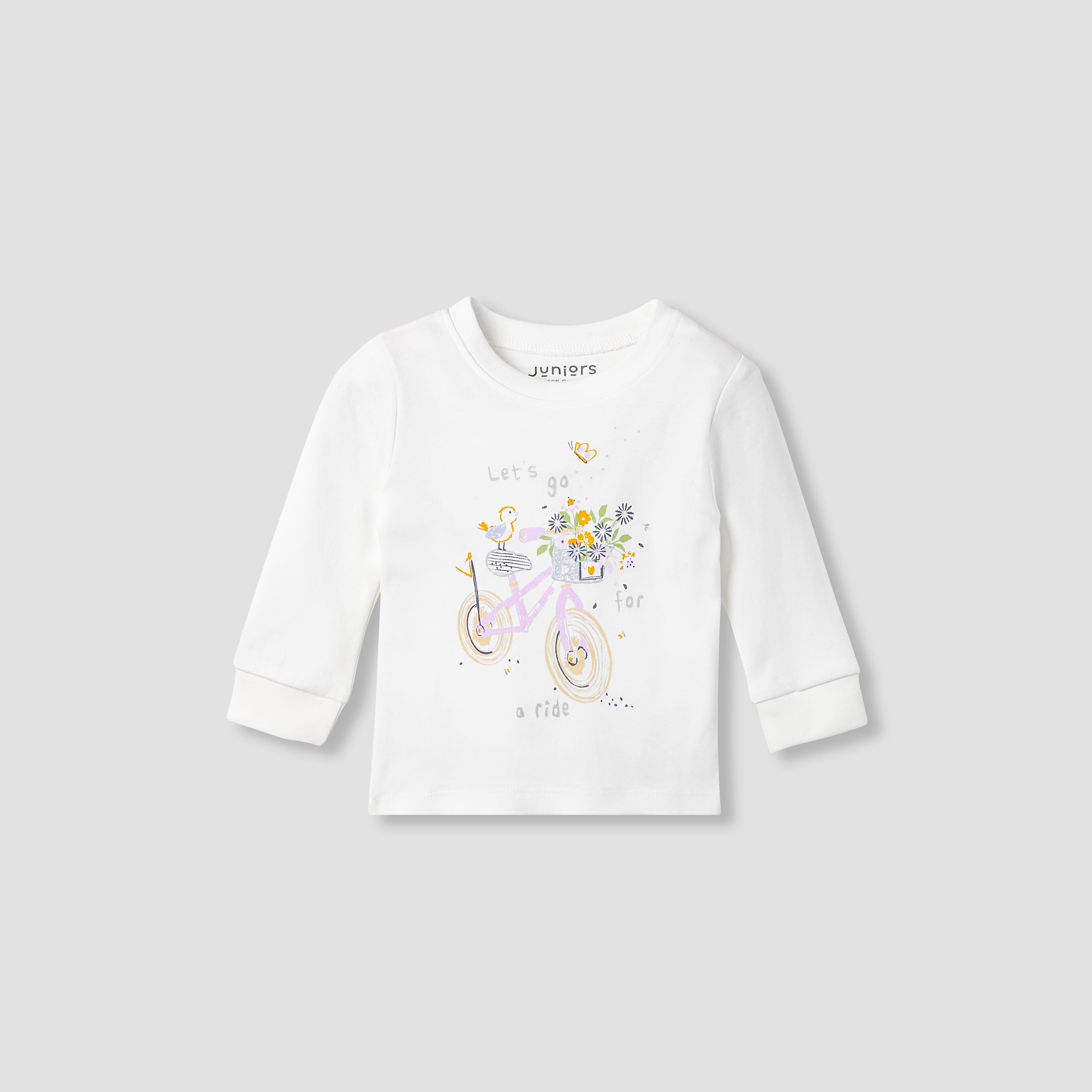 Juniors Printed Long Sleeves T-shirts and Pyjamas - Set of 2