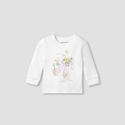 Juniors Printed Long Sleeves T-shirts and Pyjamas - Set of 2