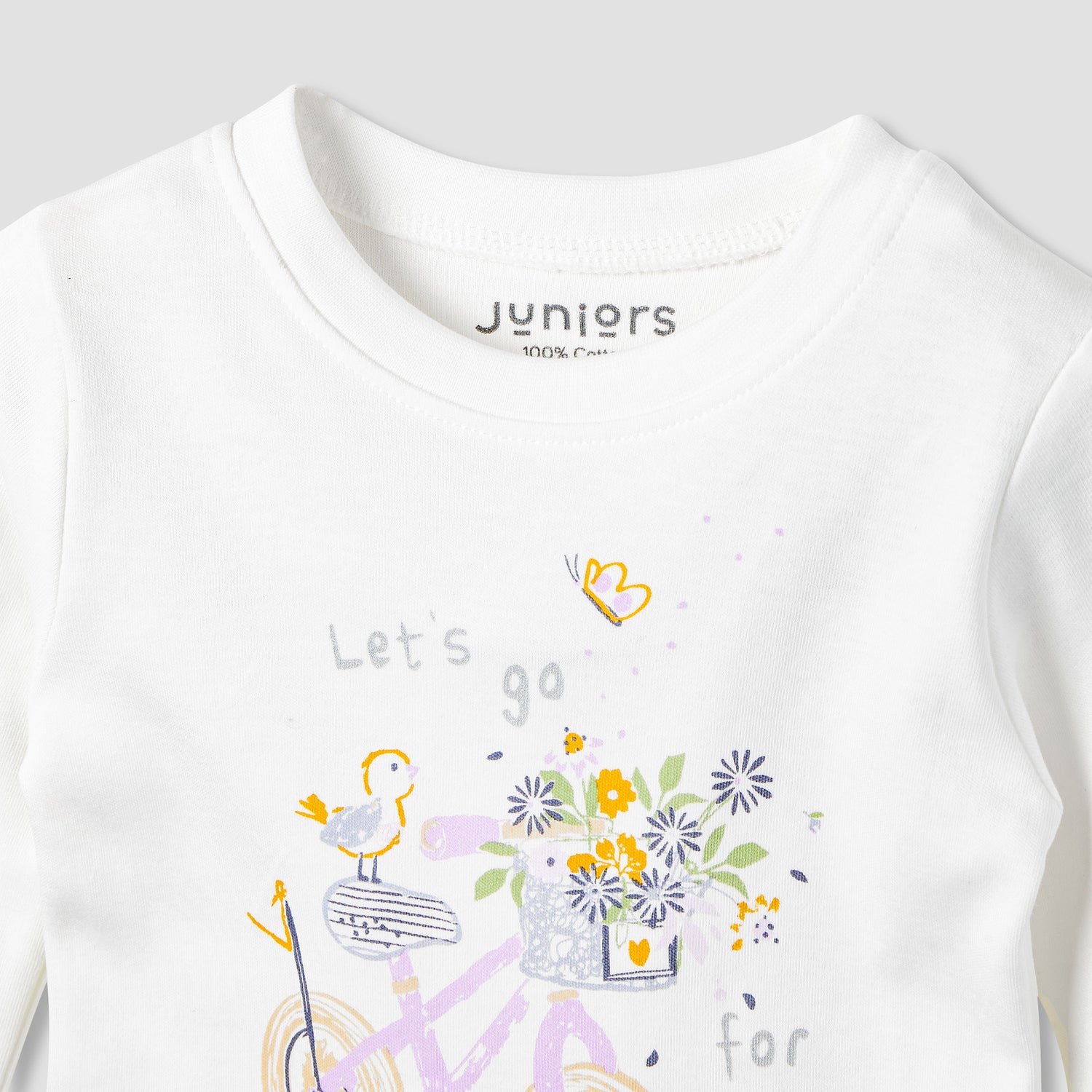 Juniors Printed Long Sleeves T-shirts and Pyjamas - Set of 2