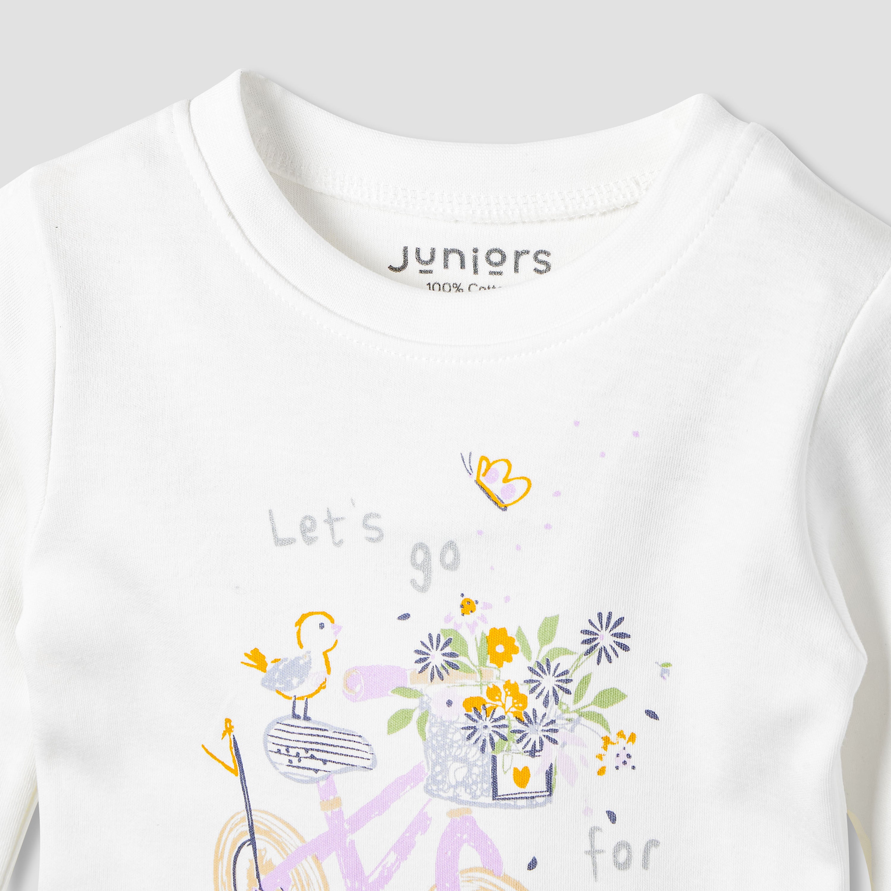 Juniors Printed Long Sleeves T-shirts and Pyjamas - Set of 2