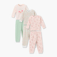 Pack of 3 Juniors Cotton Round Neck Long Sleeves Pyjama Set with Floral Print-undefined-image-1