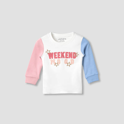 Juniors Printed Long Sleeve T-shirts and Pyjamas - Set of 2