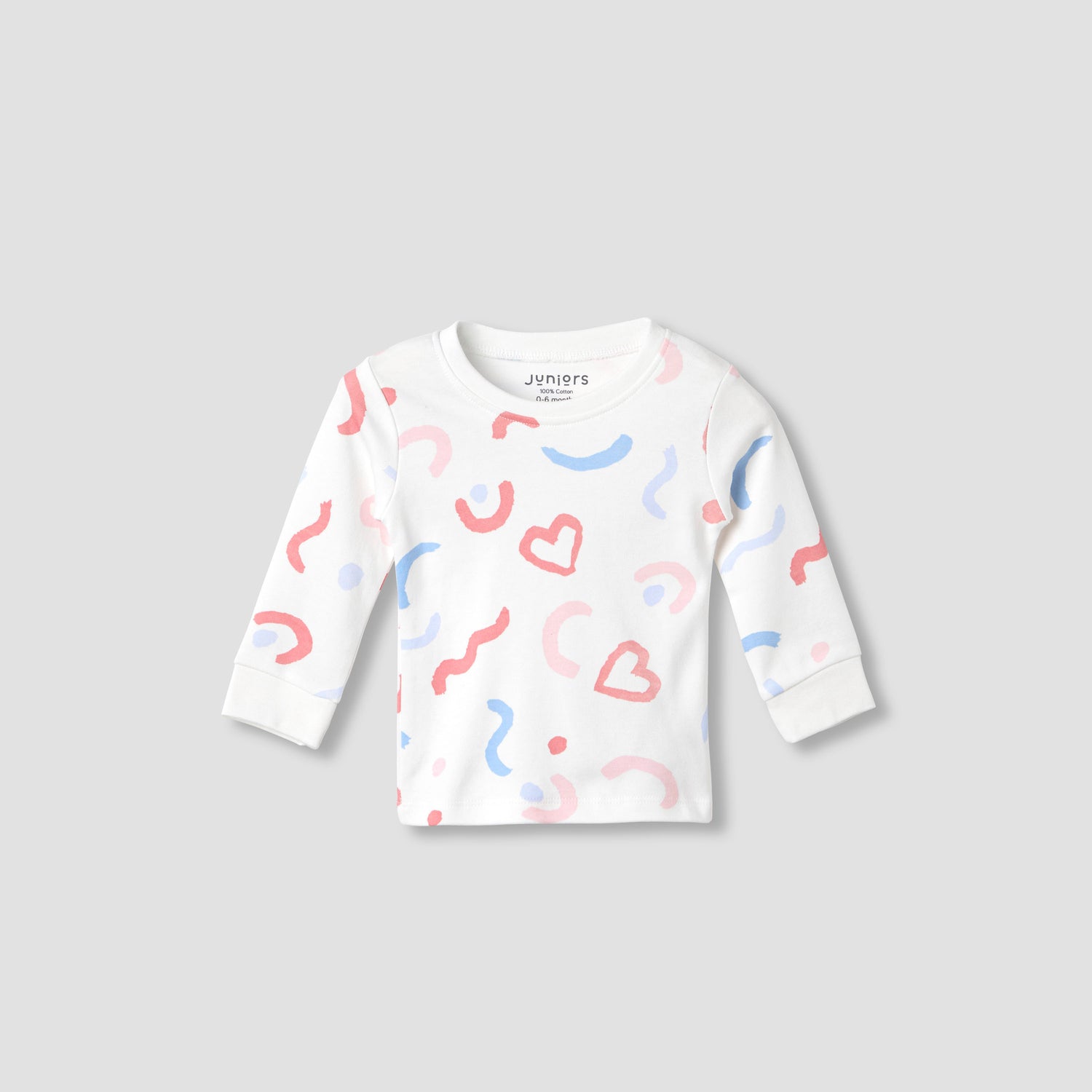 Juniors Printed Long Sleeve T-shirts and Pyjamas - Set of 2