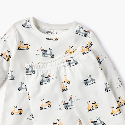 Juniors Scooter Print T-shirt and Pyjama Set