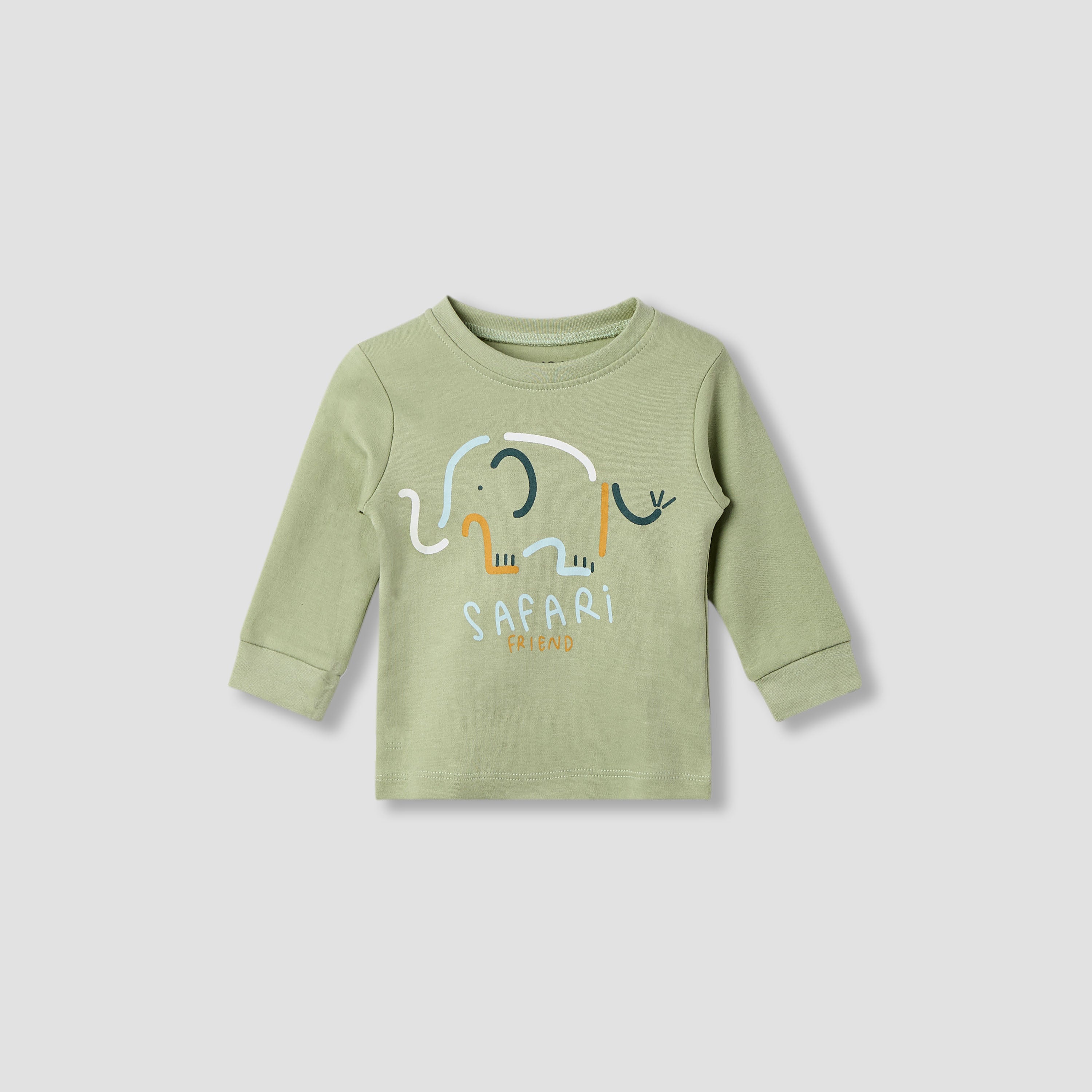 Juniors Elephant Print T-shirt and Pyjama - Set of 3