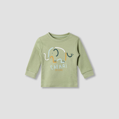 Juniors Elephant Print T-shirt and Pyjama - Set of 3
