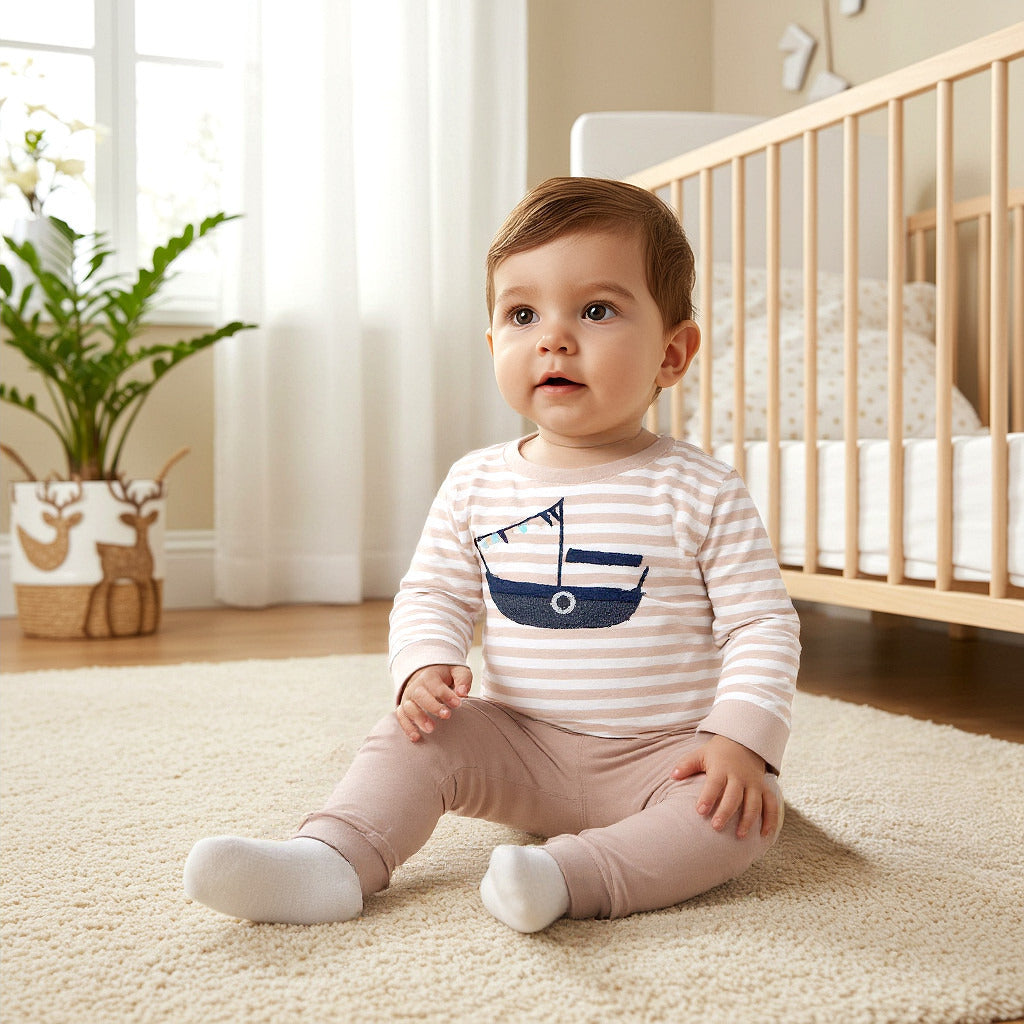 Juniors Striped T-shirt and Pyjama Set