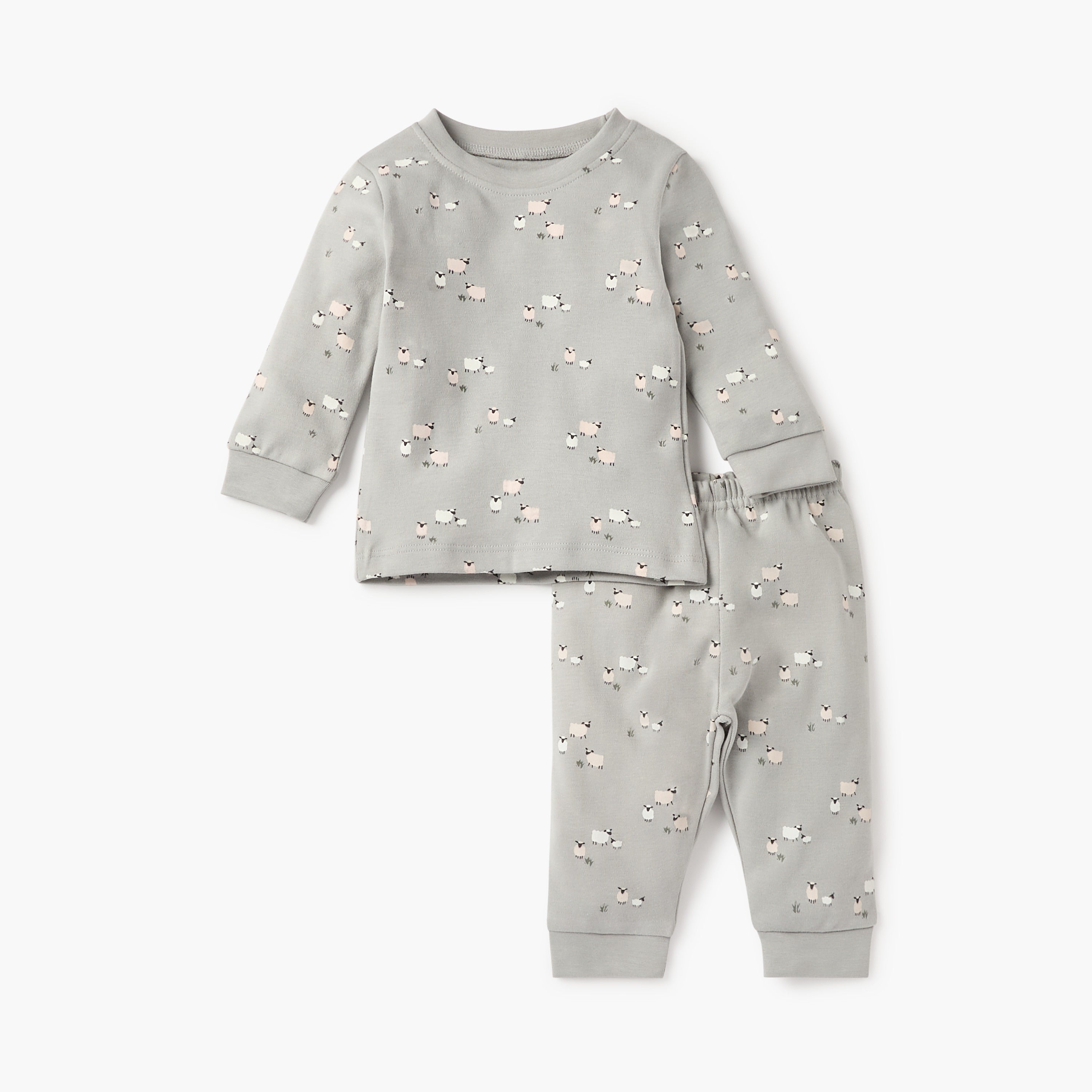 Juniors Animal Print T-shirt and Pyjama Set - Grey / 12-18 mths