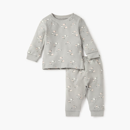 Juniors Animal Print T-shirt and Pyjama Set - Grey / 12-18 mths