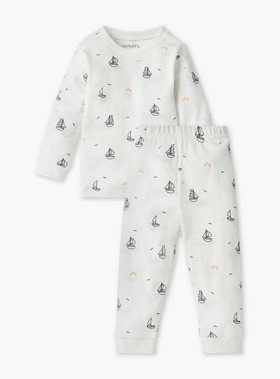 Juniors Nautical Print T-shirt and Pyjama Set-baby-boys-clothing-nightwear-pyjamasets-image-2