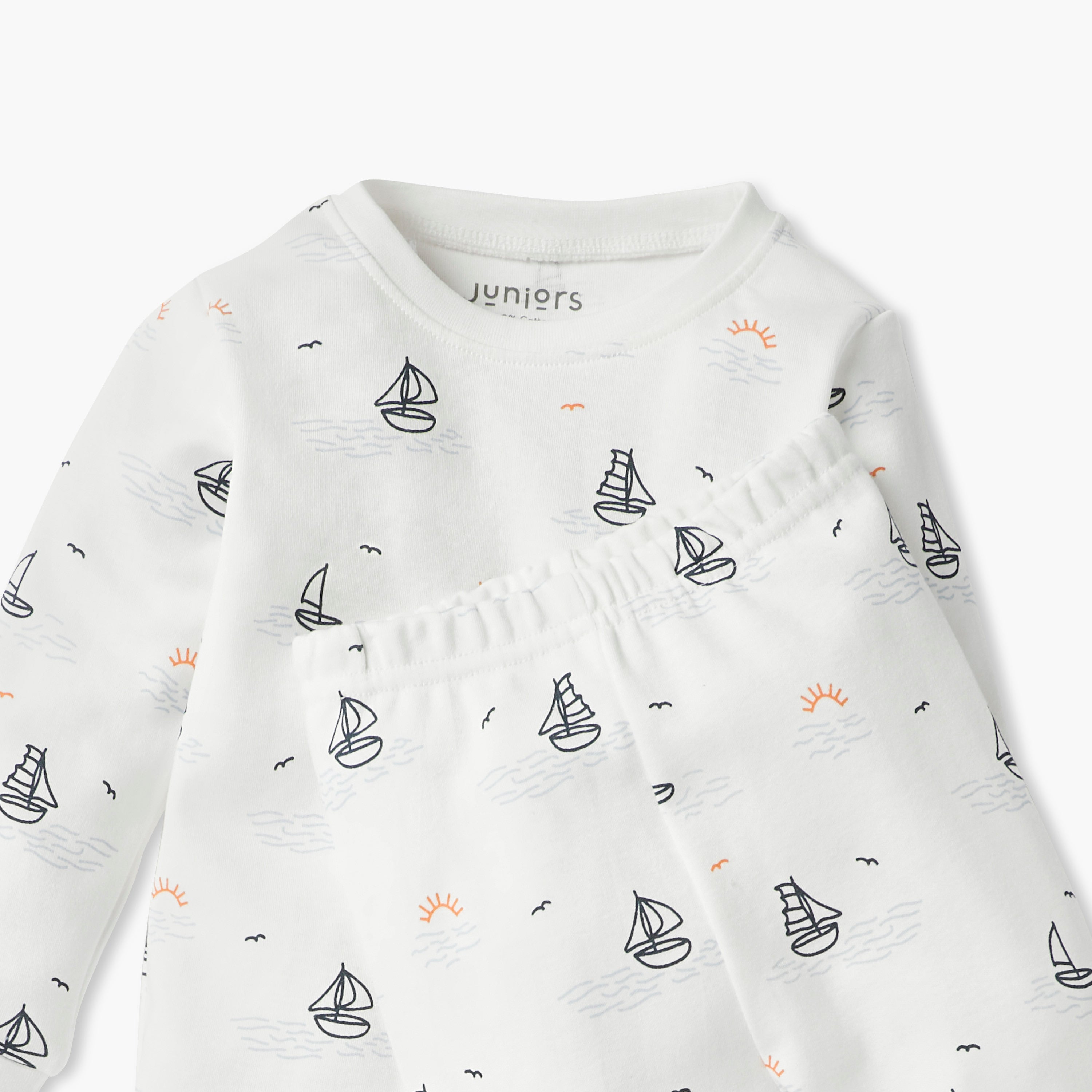 Juniors Nautical Print T-shirt and Pyjama Set