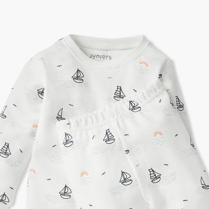 Juniors Nautical Print T-shirt and Pyjama Set
