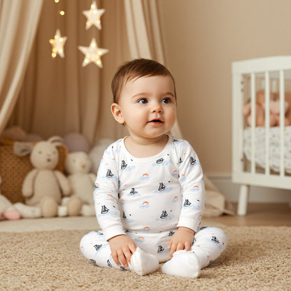 Juniors Nautical Print T-shirt and Pyjama Set