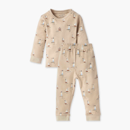 Juniors Printed T-shirt and Pyjama Set - Beige / 12-18 mths